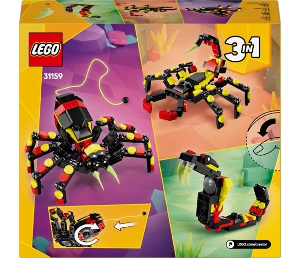 LEGO Creator 3 w 1 31159 Dzikie zwierzęta: niezwykły pająk - 1284262 - zdjęcie 3